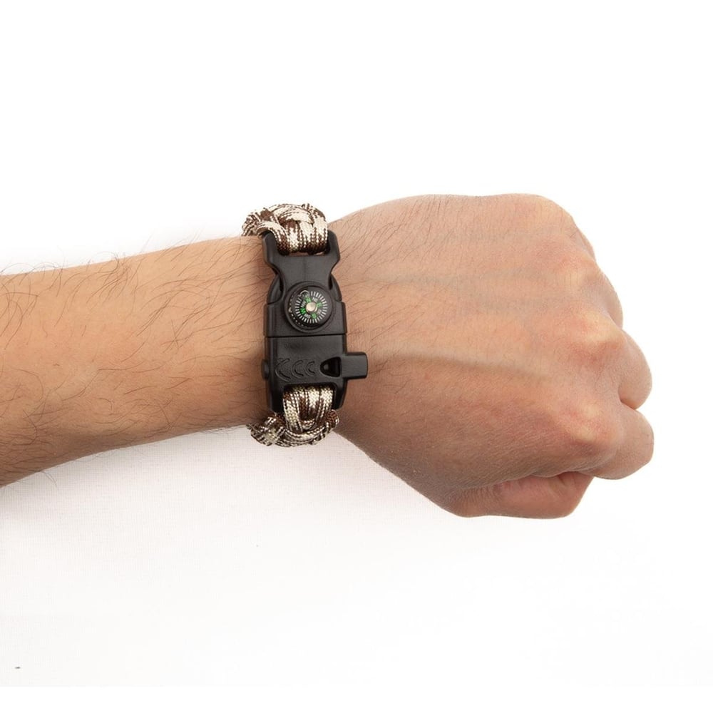 Paracord Hayatta Kalma Bilekliği - Kahve Bej Kamuflaj