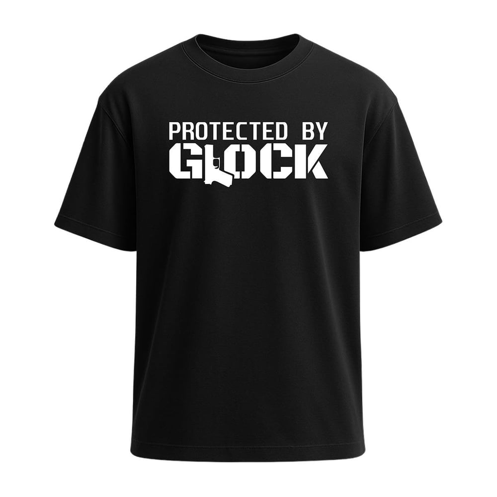 Protected By Glock Baskılı Tişört Siyah