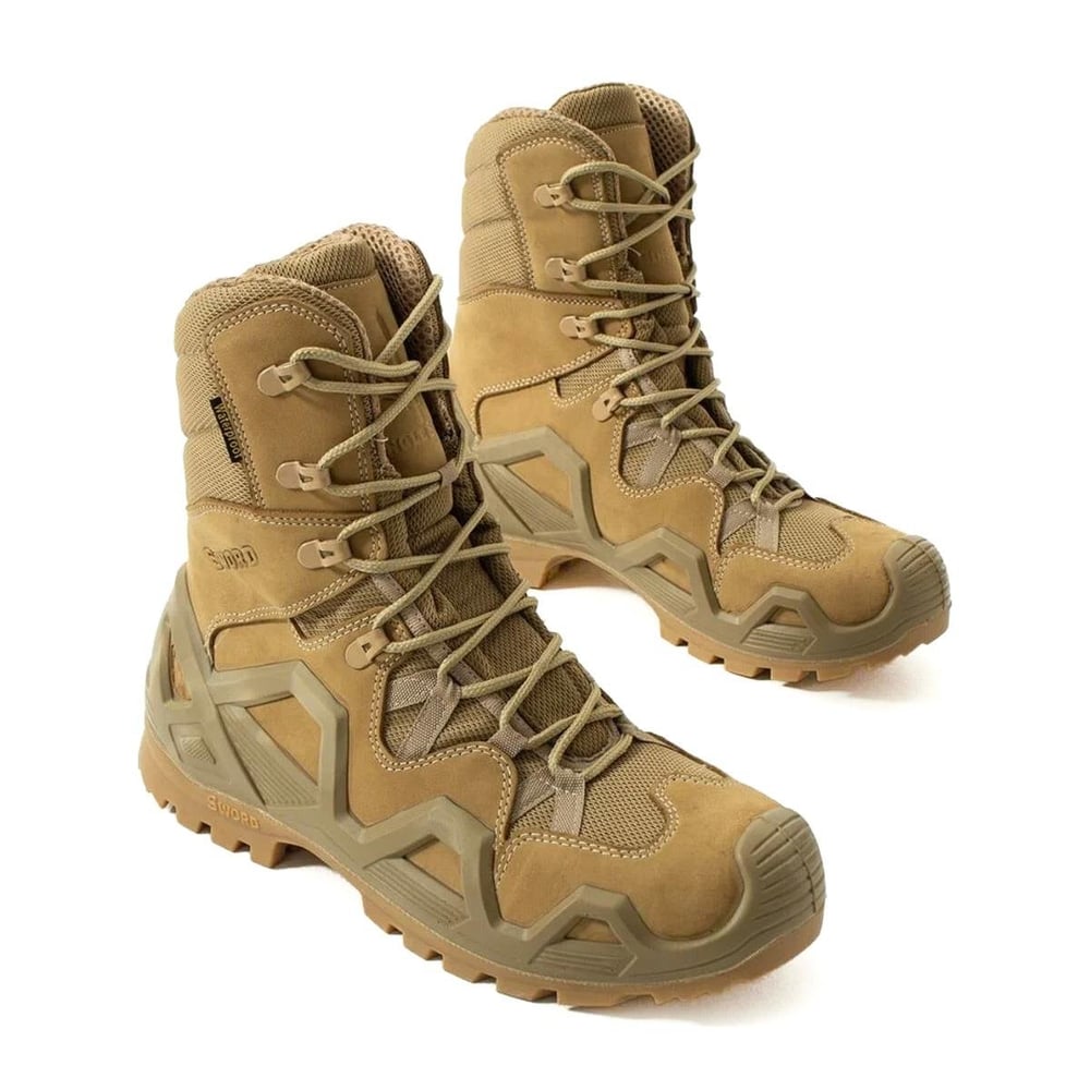 Single Sword Waterproof Nubuk Deri Askeri Bot Çöl Rengi