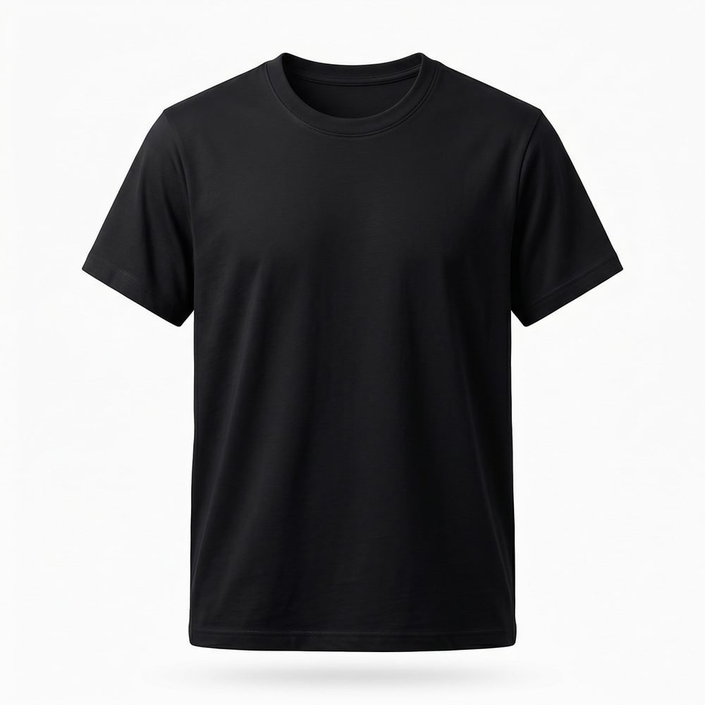 Siyah Basic Tişört Regular Fit Pamuklu