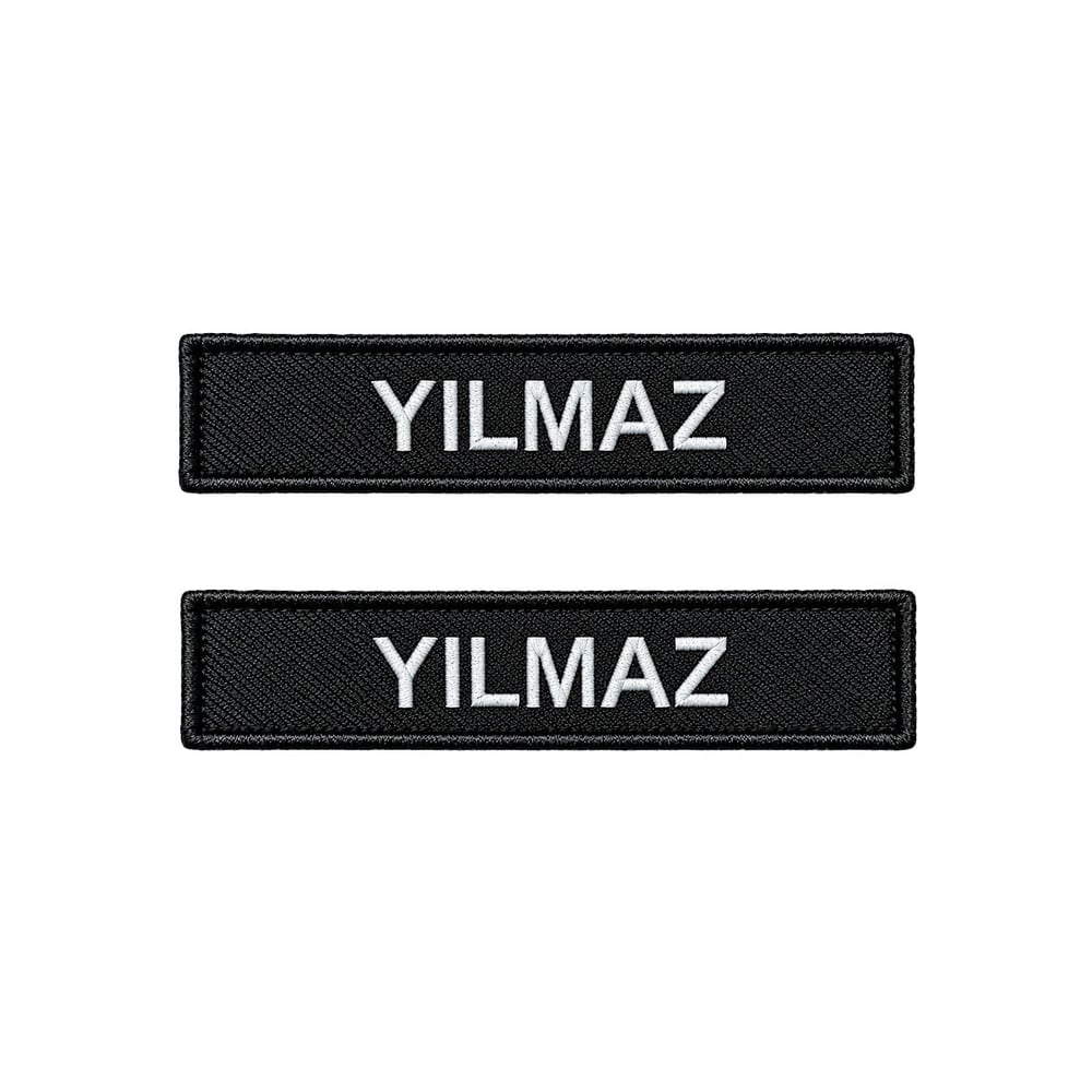 Siyah Nakışlı İsimlik 2 Adet - Kişiye Özel Cırtlı İsim Soyisim Patch