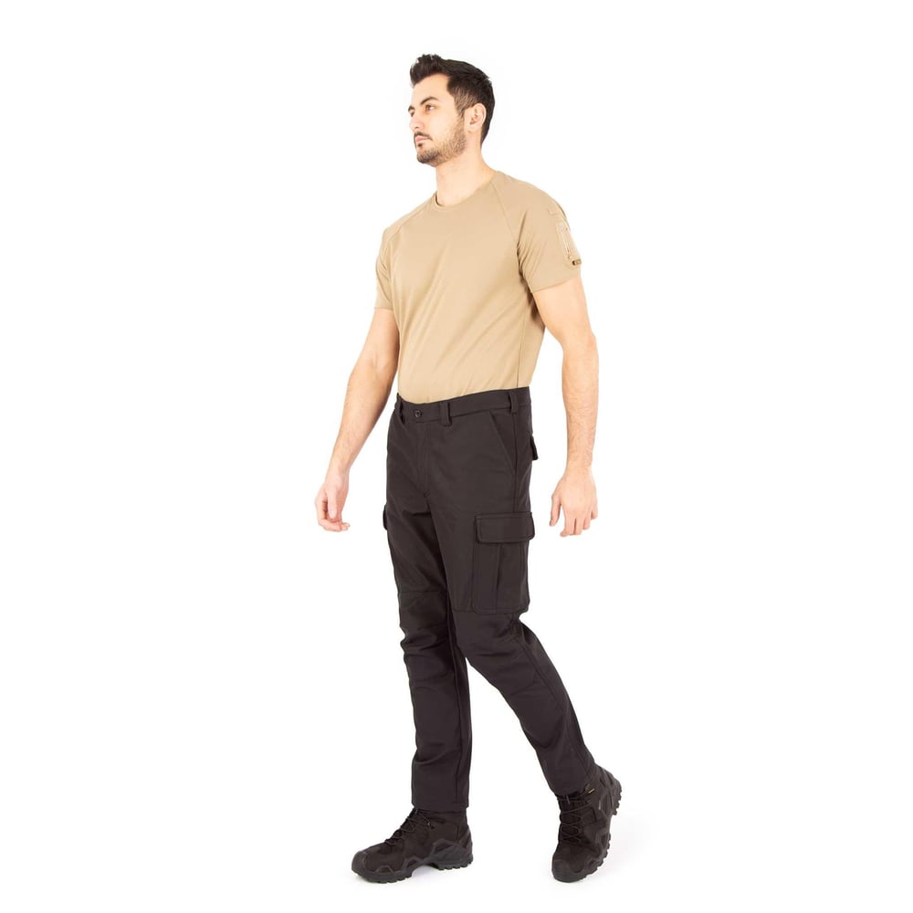 İçi Polarlı Su Geçirmez Softshell Taktik Pantolon - Siyah
