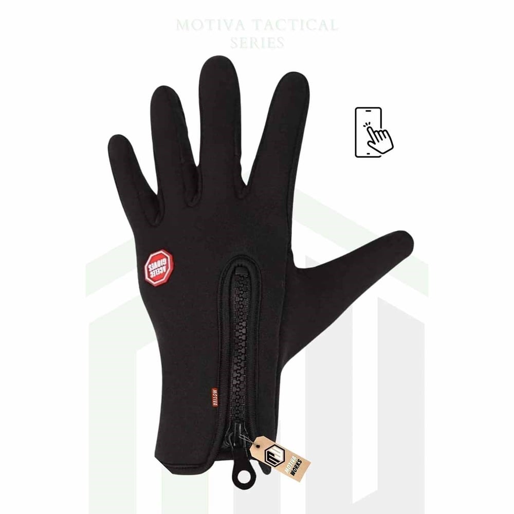 Softshell Motosiklet Eldiveni Kışlık Rüzgar Geçirmez Dokunmatik Kaymaz Siyah