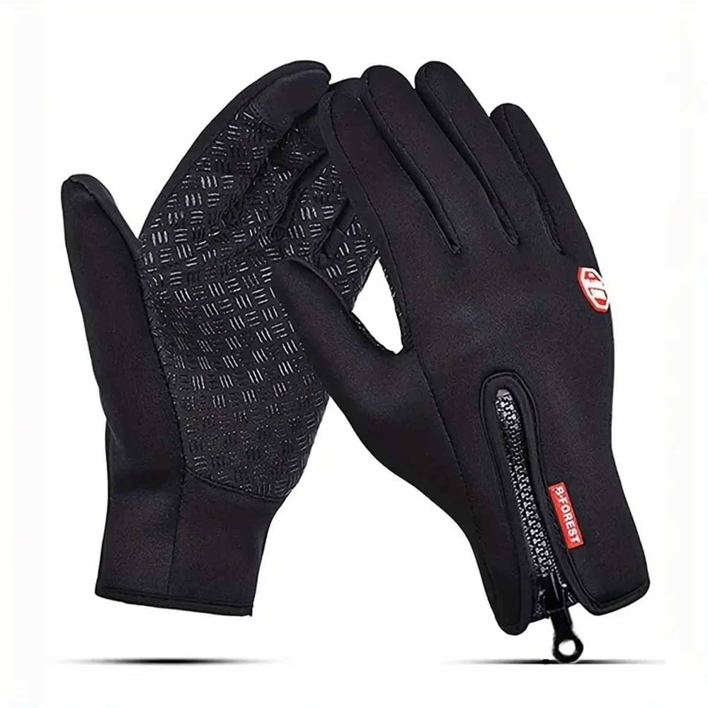Softshell Motosiklet Eldiveni Kışlık Rüzgar Geçirmez Dokunmatik Kaymaz Siyah