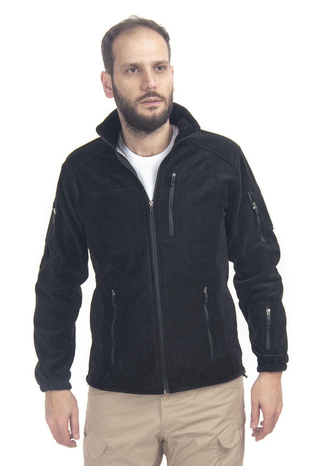 Special Taktik Polar Erkek Çok Cepli Polar Hırka Siyah