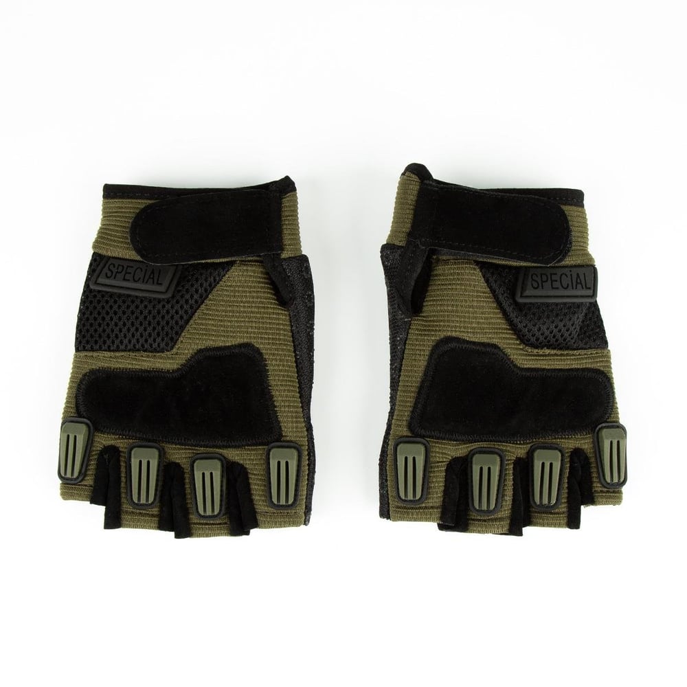 Special Yarım Parmak Taktik Atış Eldiveni Haki
