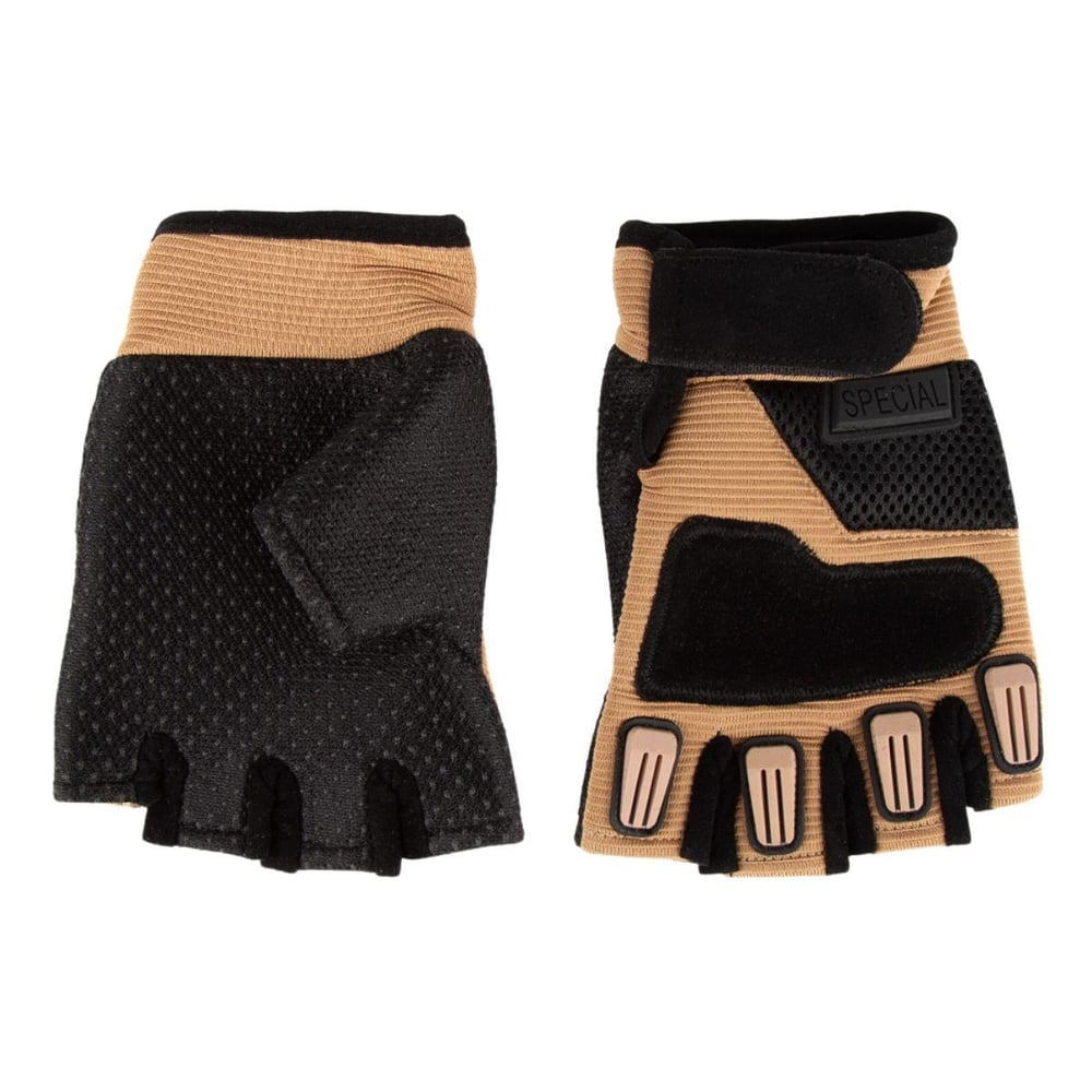 Special Yarım Parmak Taktik Atış Eldiveni Çöl Rengi