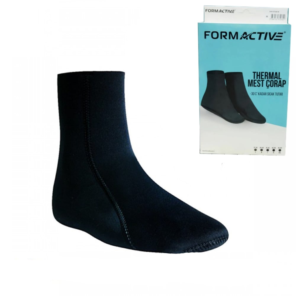 Termal Mest Çorap Neopren Su Geçirmez Siyah