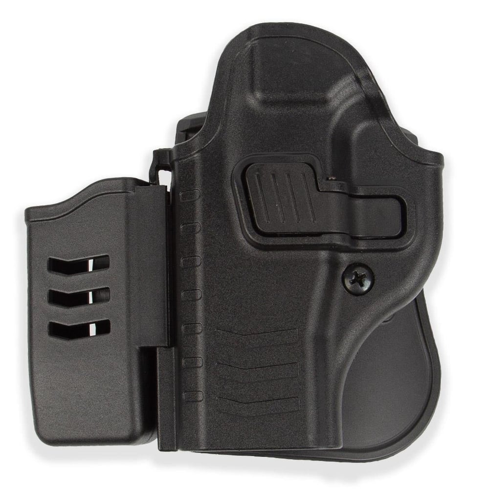 To Gun Holster Canik55 TP9 Serisi Tabanca Kılıfı Önü Şarjörlüklü Siyah SOL EL