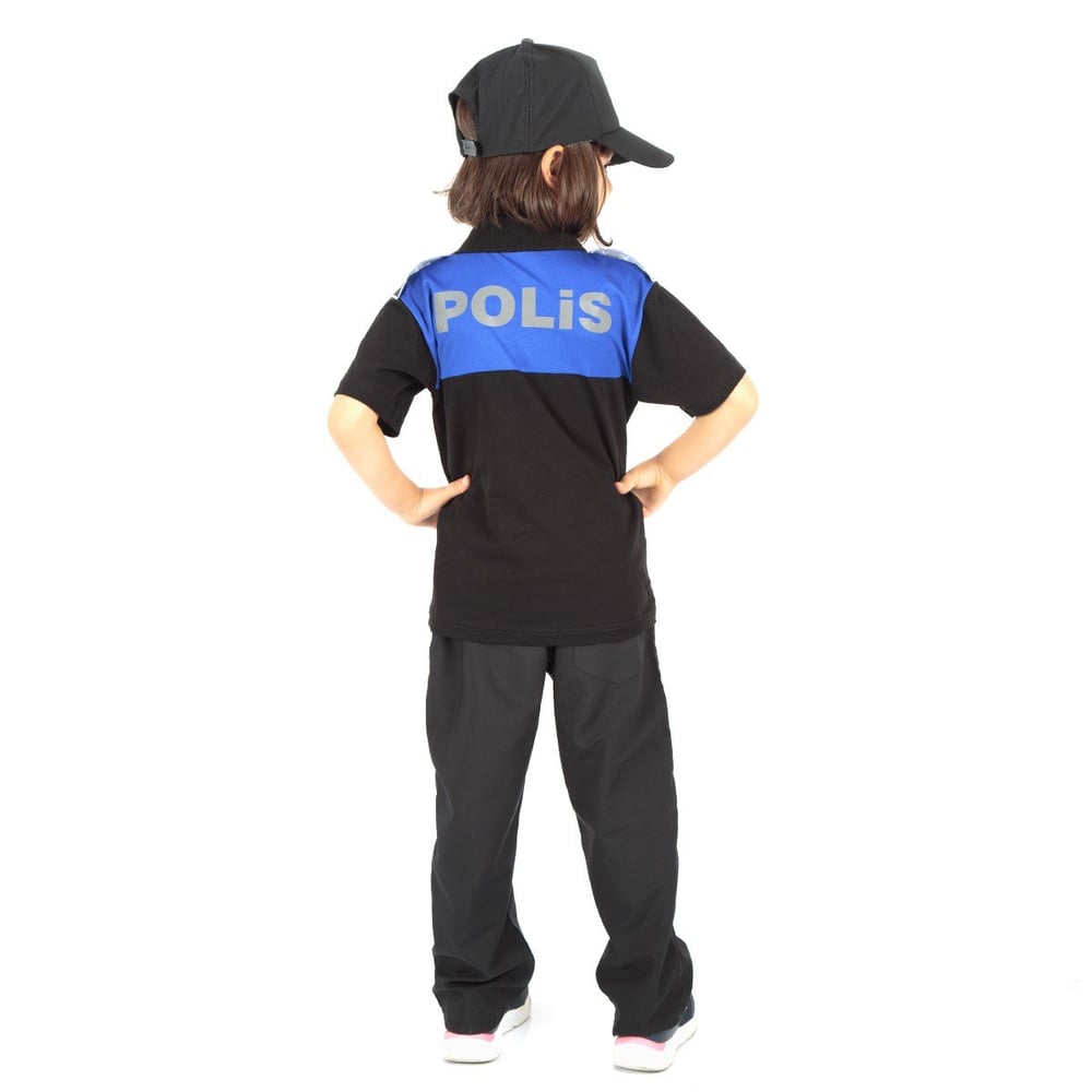 Toplum Destekli Çocuk Polis Kıyafeti Kısa Kollu