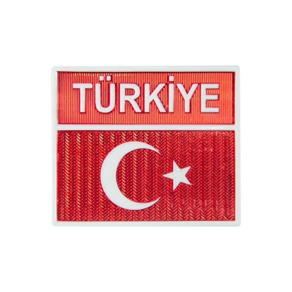 Türk Bayrağı Kol Arması Türkiye Yazılı Yeni 3 Boyutlu