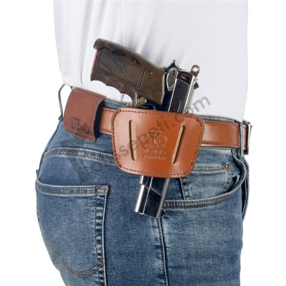 Airsoft Silah Kılıfı Universal Tüm Tabancalar İçin İç Ve Dış Taşıma Sağ-Sol Deri Maşalı Taba