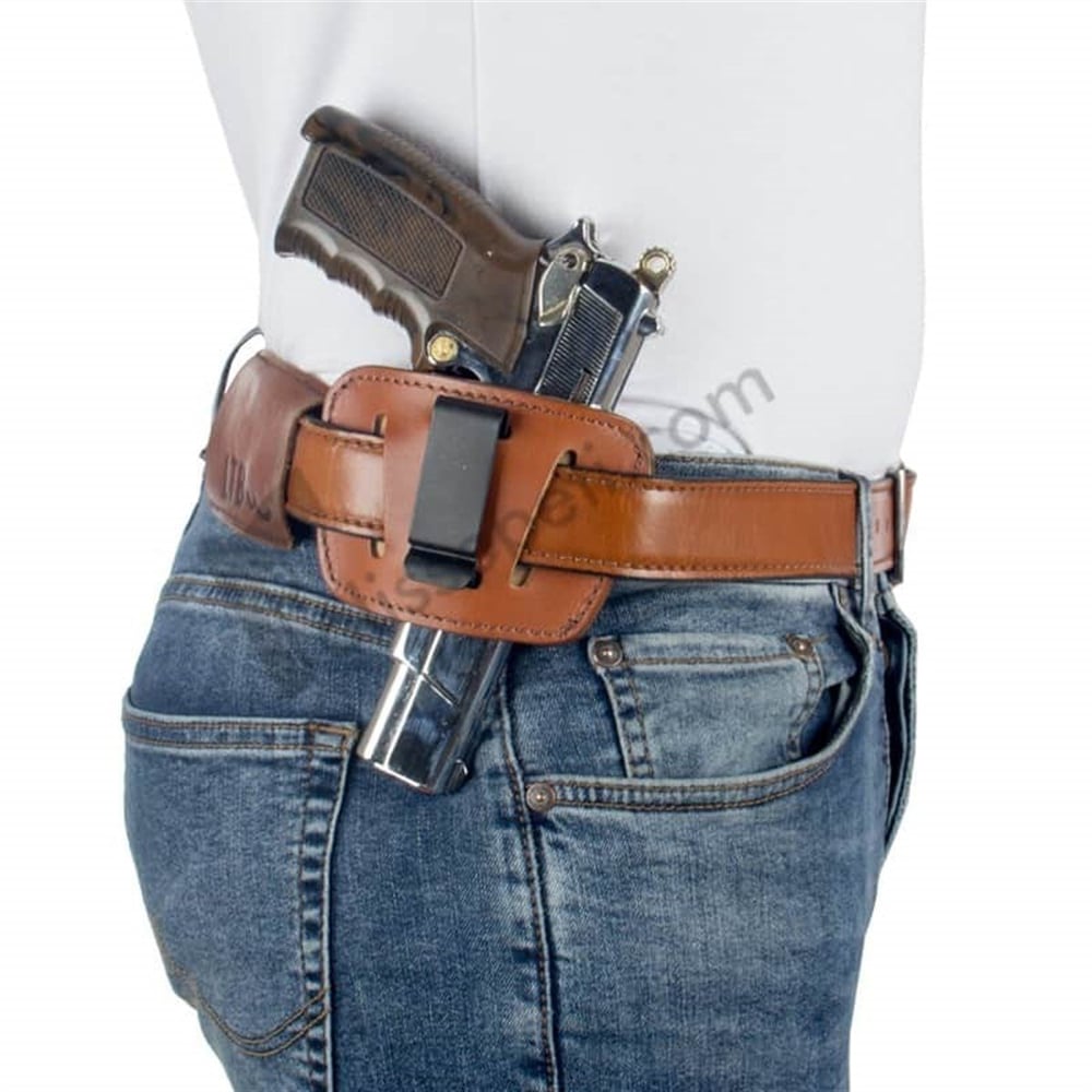 Airsoft Silah Kılıfı Universal Tüm Tabancalar İçin İç Ve Dış Taşıma Sağ-Sol Deri Maşalı Taba