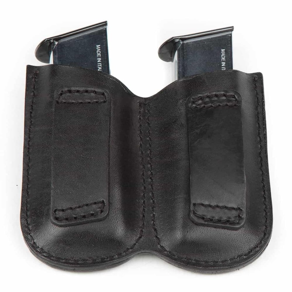 Wolf Holster Deri Şarjör Kılıfı Çiftli Maşasız Siyah Hızlı Çekim