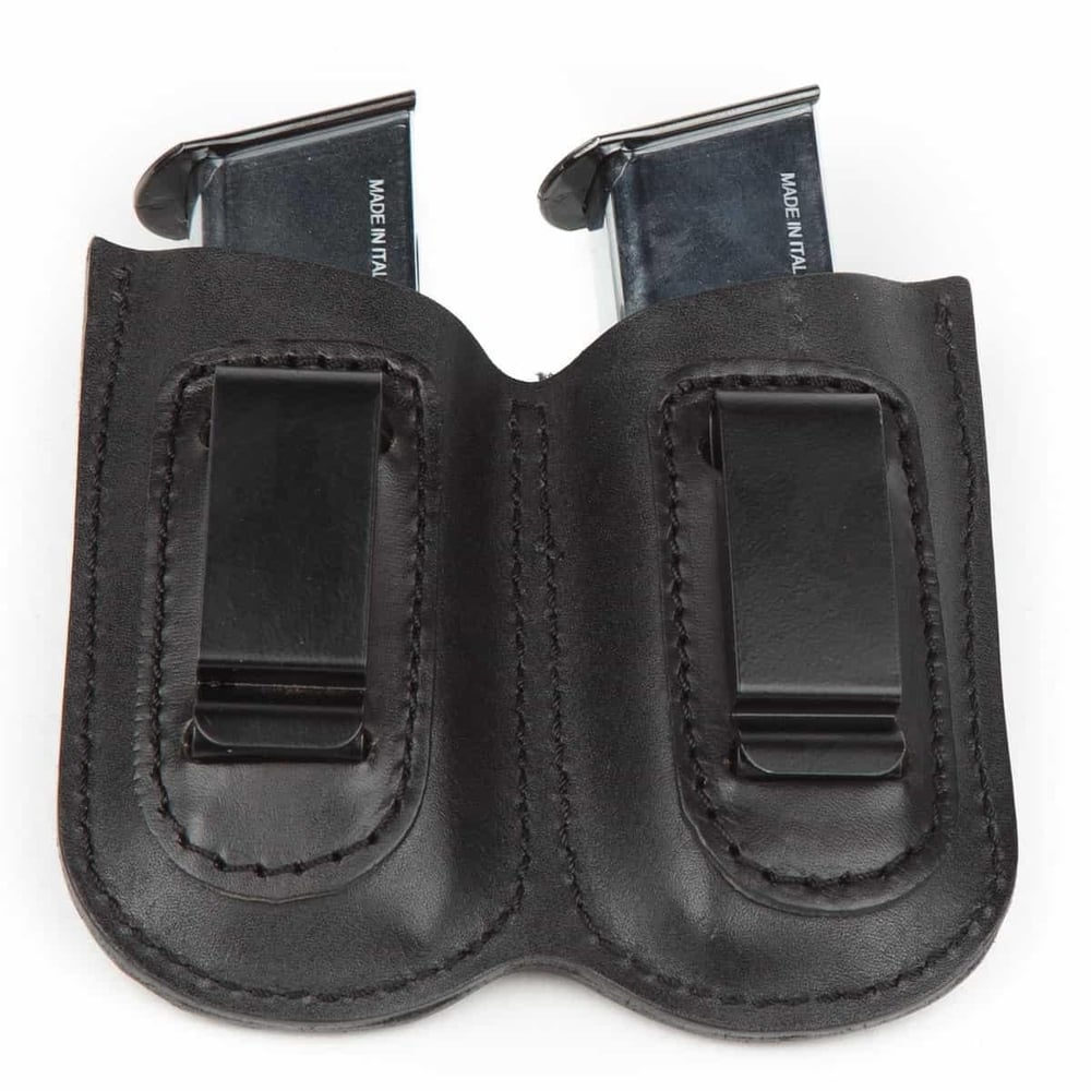 Wolf Holster Deri Şarjör Kılıfı Çiftli Maşalı Siyah Hızlı Çekim