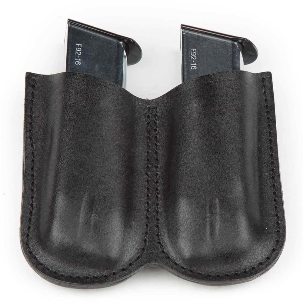 Wolf Holster Deri Şarjör Kılıfı Çiftli Maşasız Siyah Hızlı Çekim