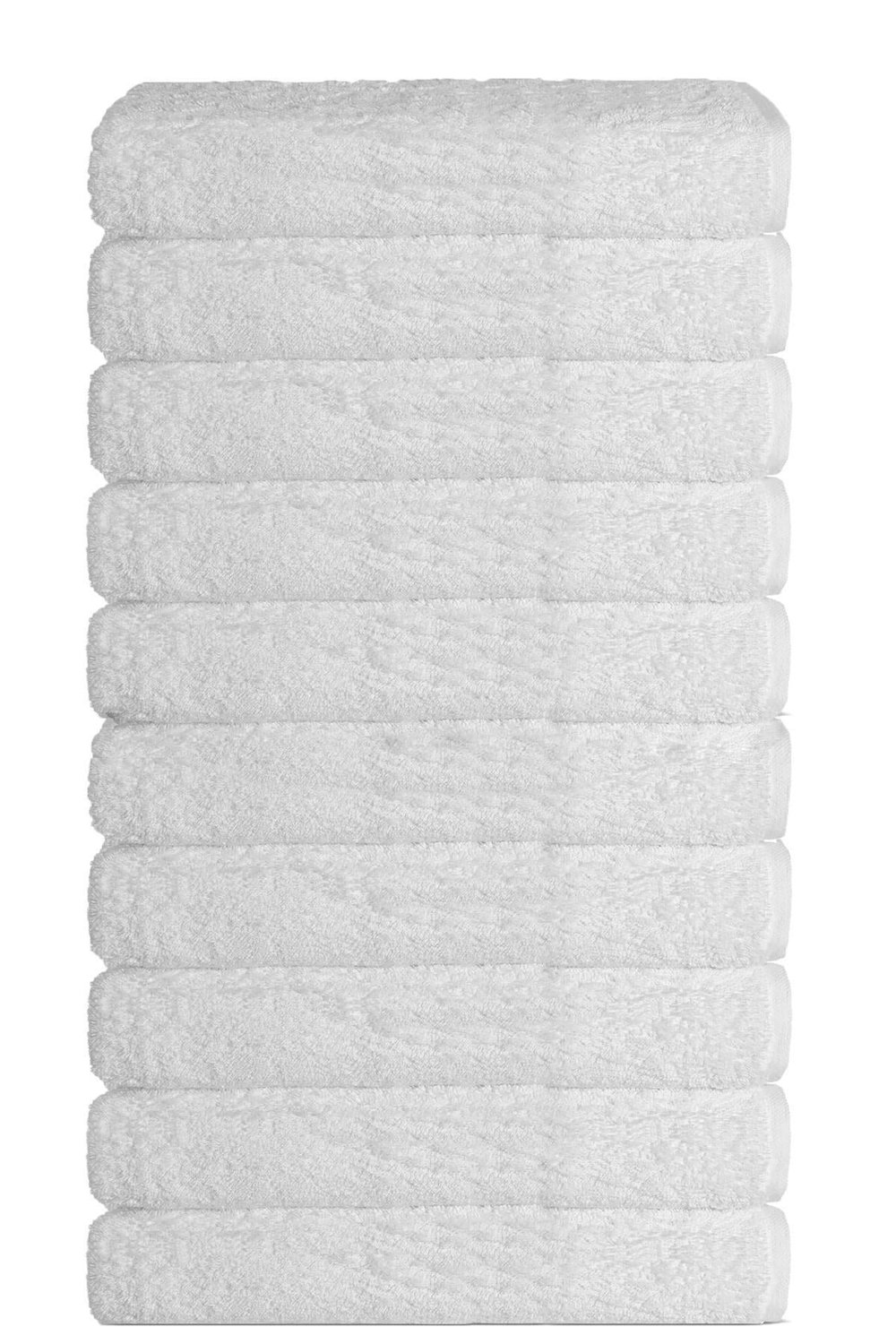 10 lu El Yüz Otel Havlusu 50x90 Cm Beyaz 16/1 Aksoft 225 Gr