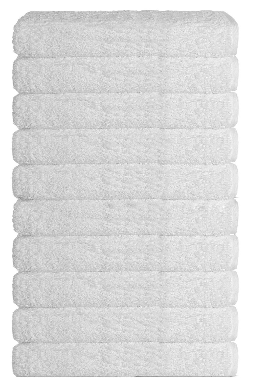10 lu Otel Banyo Havlusu %100 Pamuklu 90X150 Cm Beyaz 16/1 Aksoft 610 Gr