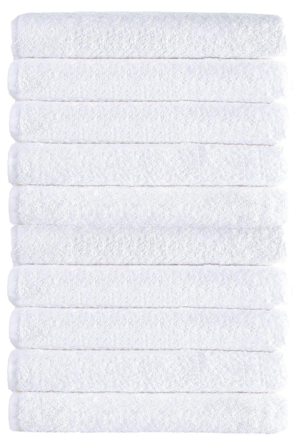 10 lu Otel Banyo Havlusu Pamuklu 90X150 Cm Beyaz 16/1 Avs 580 Gr
