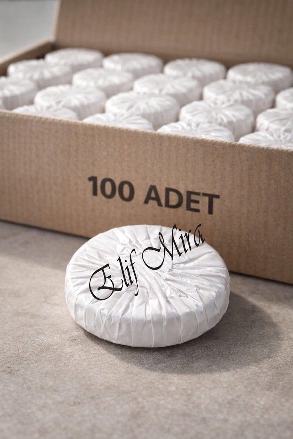 100 Adet 15 gr Mini Otel Sabunu – Pile Sargılı Buklet Yuvarlak Misafir Sabunu