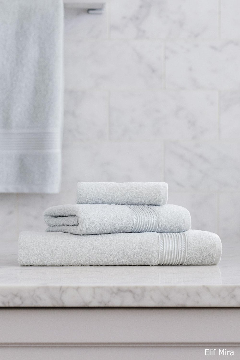 3 Parça Ekonomik Banyo Havlu Seti % 100 Pamuklu Basic