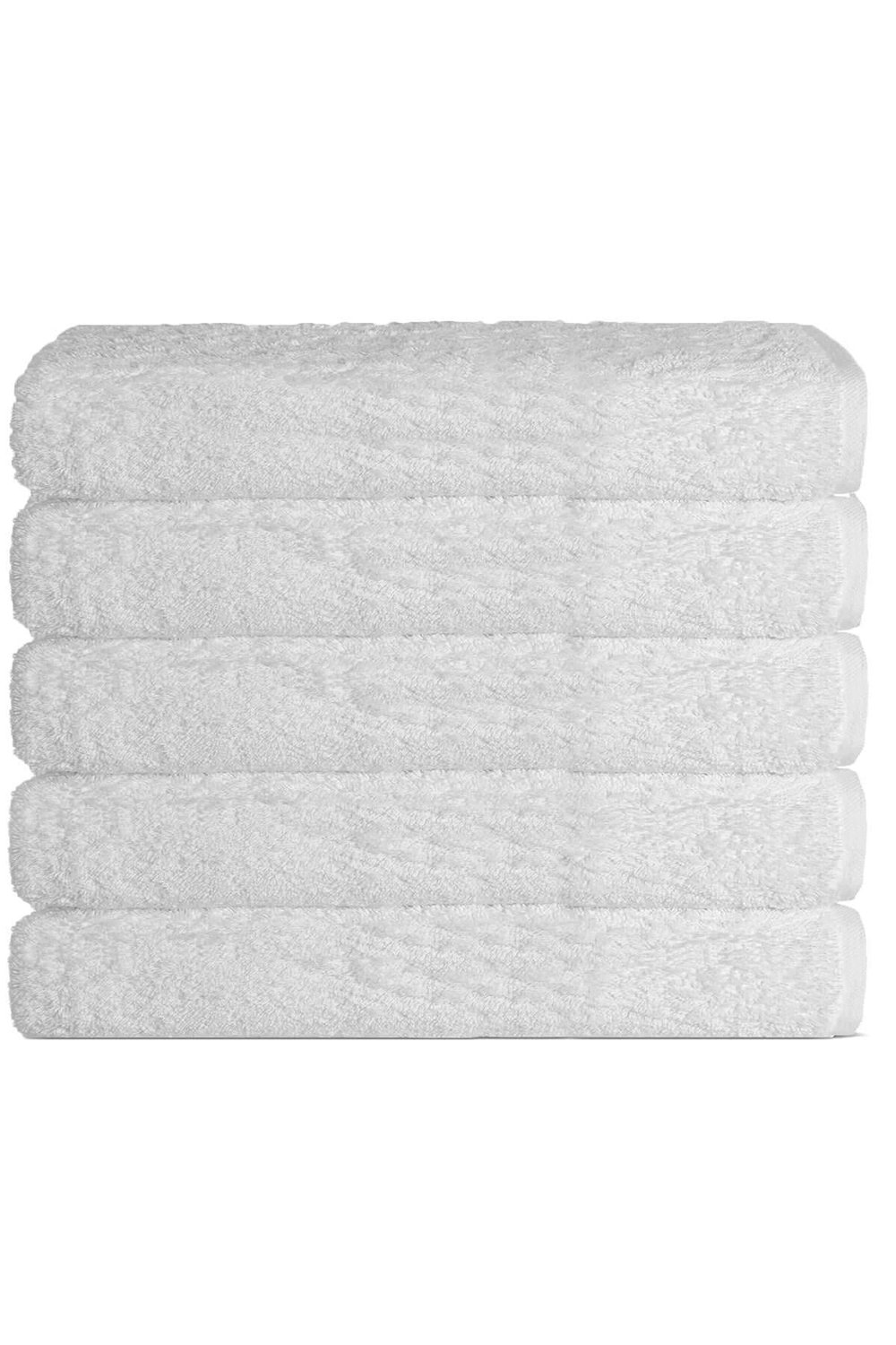 5 li Otel Banyo Havlusu %100 Pamuklu 90X150 Cm Beyaz 16/1 Aksoft 610 Gr