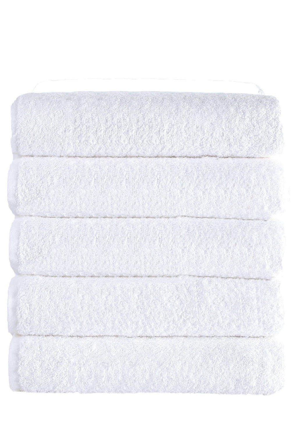 5 li Otel Banyo Havlusu Pamuklu 90X150 Cm Beyaz 16/1 Avs 580 Gr