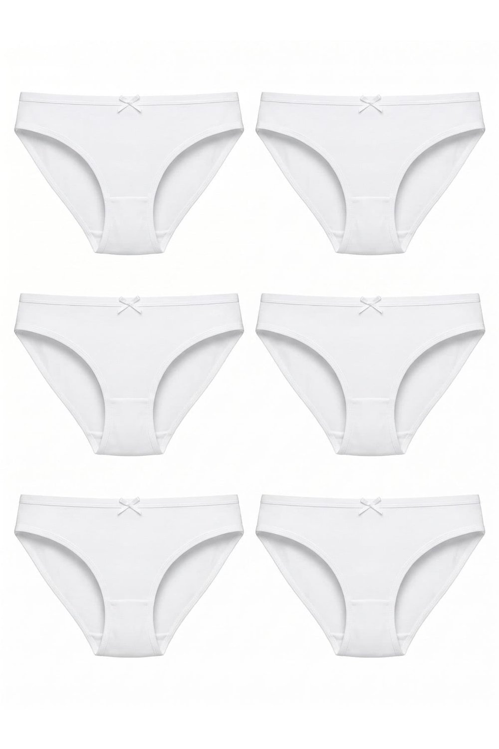 6'lı Tutku Kadın Pamuklu Fiyonklu İnce Bel Bikini Külot Seti