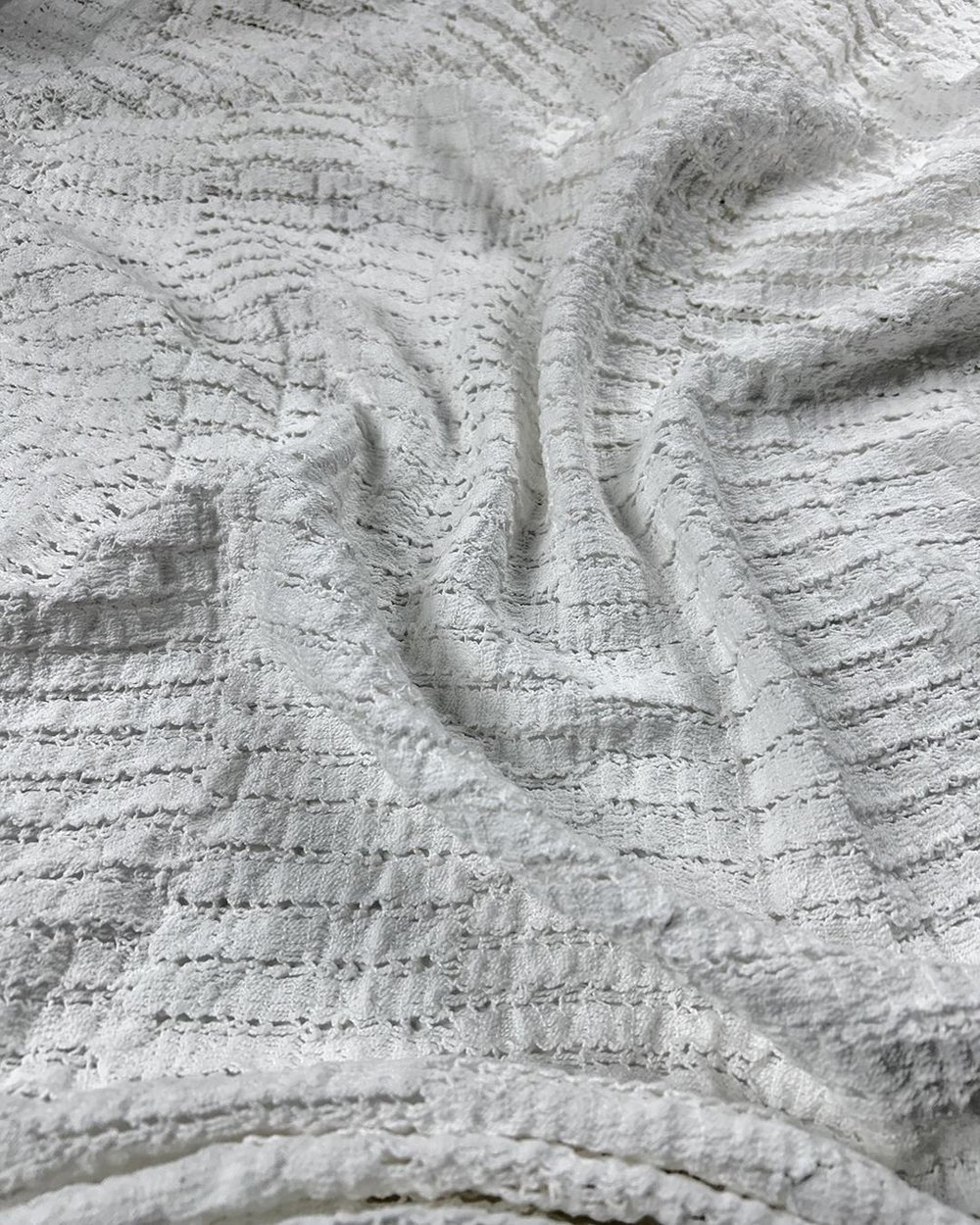 Bembeyaz Renkte Pamuk Dantel (En 120 cm x Boy 250 cm)