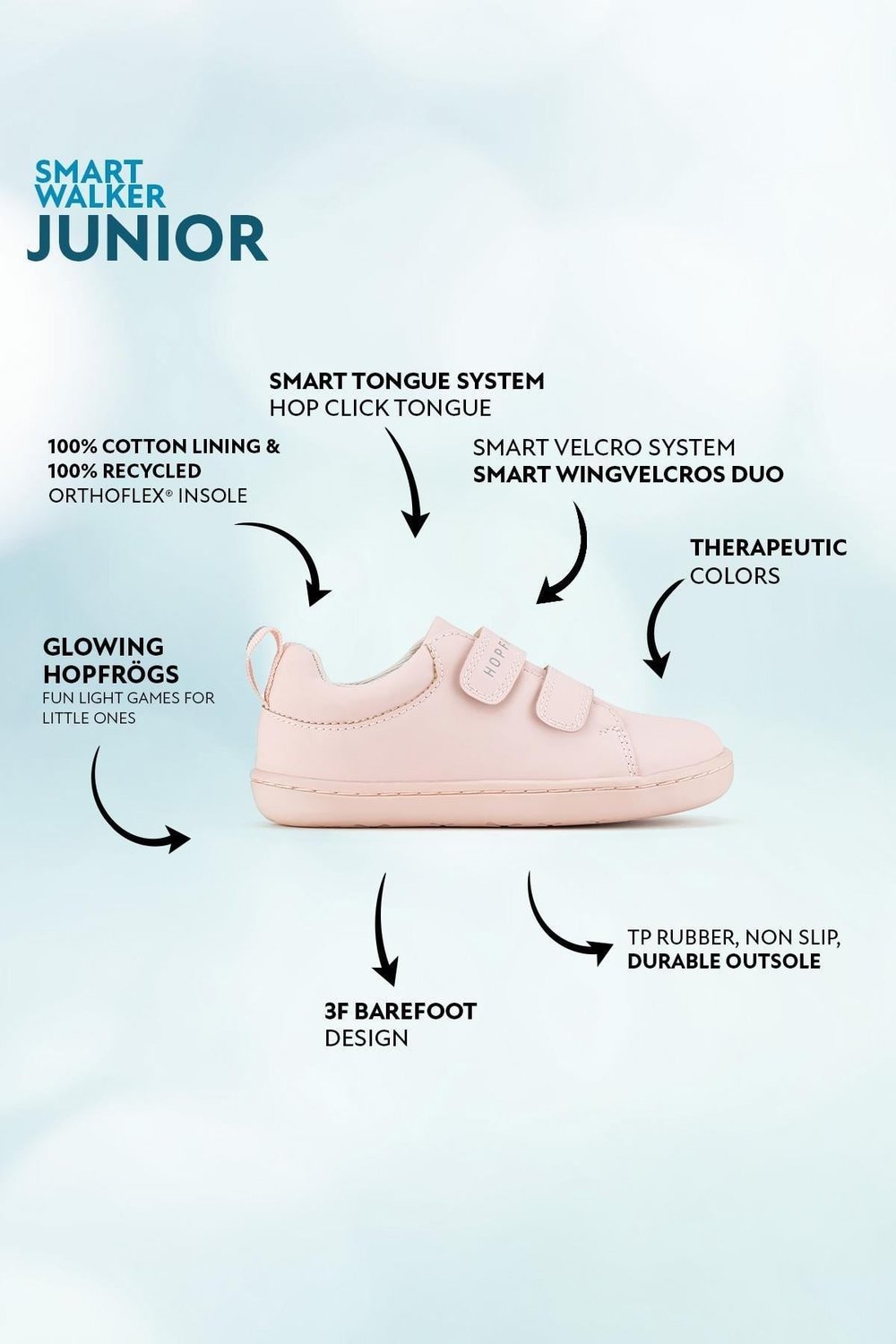Smart Walker Junior Super Matte Pink Barefoot Kids Shoes