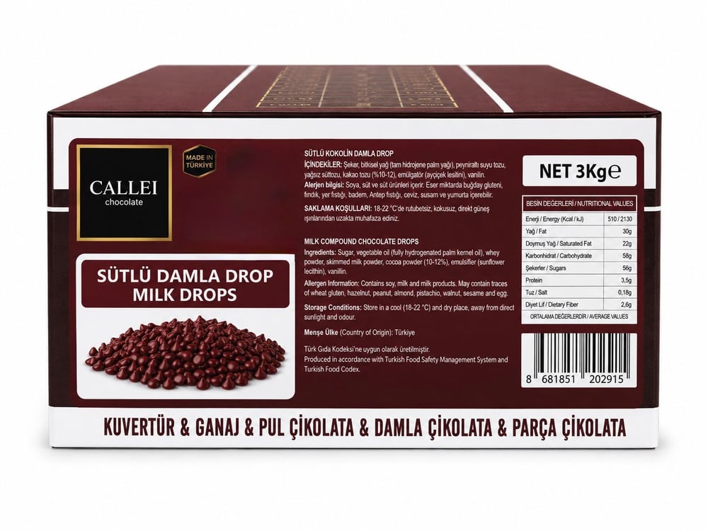 Callei Sütlü Damla Drop 3 kg