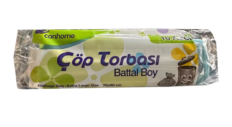 Canhome Çöp Torbası Battal Boy Mavi 75x90 cm 10 Adetlik 140 gr (Akt)