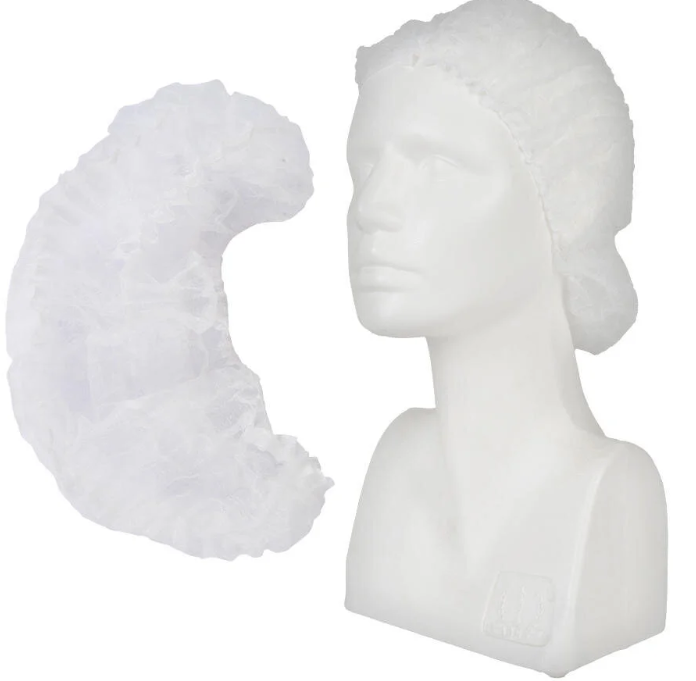 Çift Lastikli Beyaz Bone 52 cm 100'lü (Alt. )