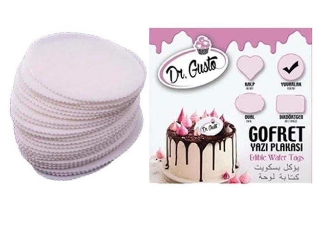 Dr.Gusto Gofret Yazı Plakası Yuvarlak 25'li