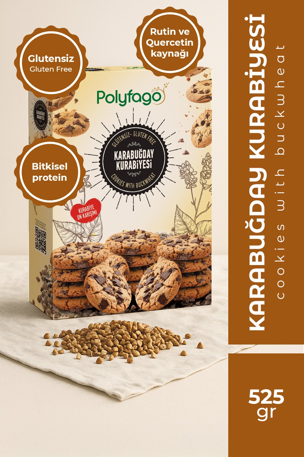 Polyfago Glutensiz Karabuğday Kurabiyesi Unu Karışımı 525 gr