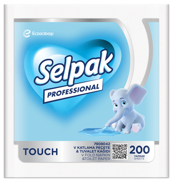 Selpak 7908042 Prof Touch V Kat. 2in1 Tuvalet Kağıdı ve Peçete 200'lü KL24