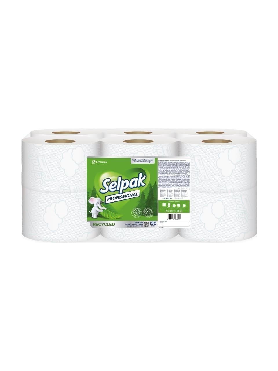 Selpak Profesyonel Geri Dönüşüm Recycled Jumbo Tuvalet Kağıdı 12'li (7906903)