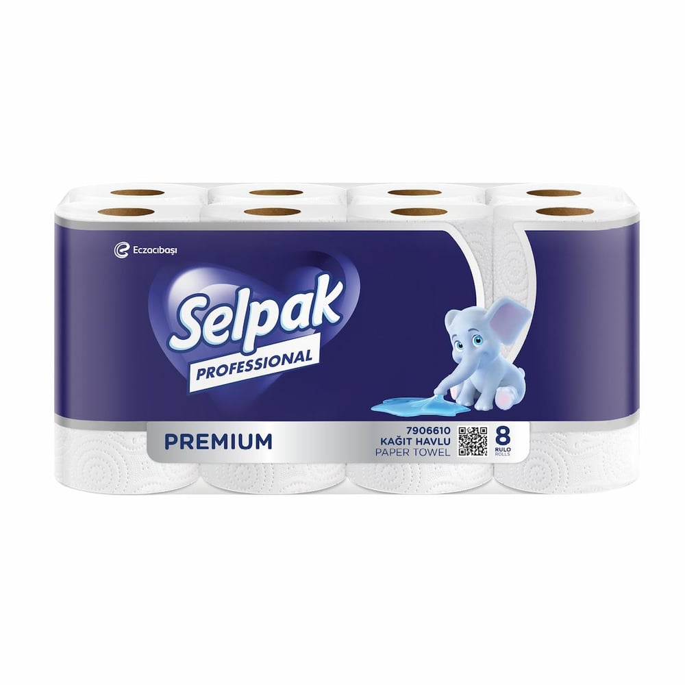 Selpak Profesyonel Kağıt Havlu Çift Katlı 23 x 13,4 cm 85 Yaprak 8'li x 3 Adet (7906610)