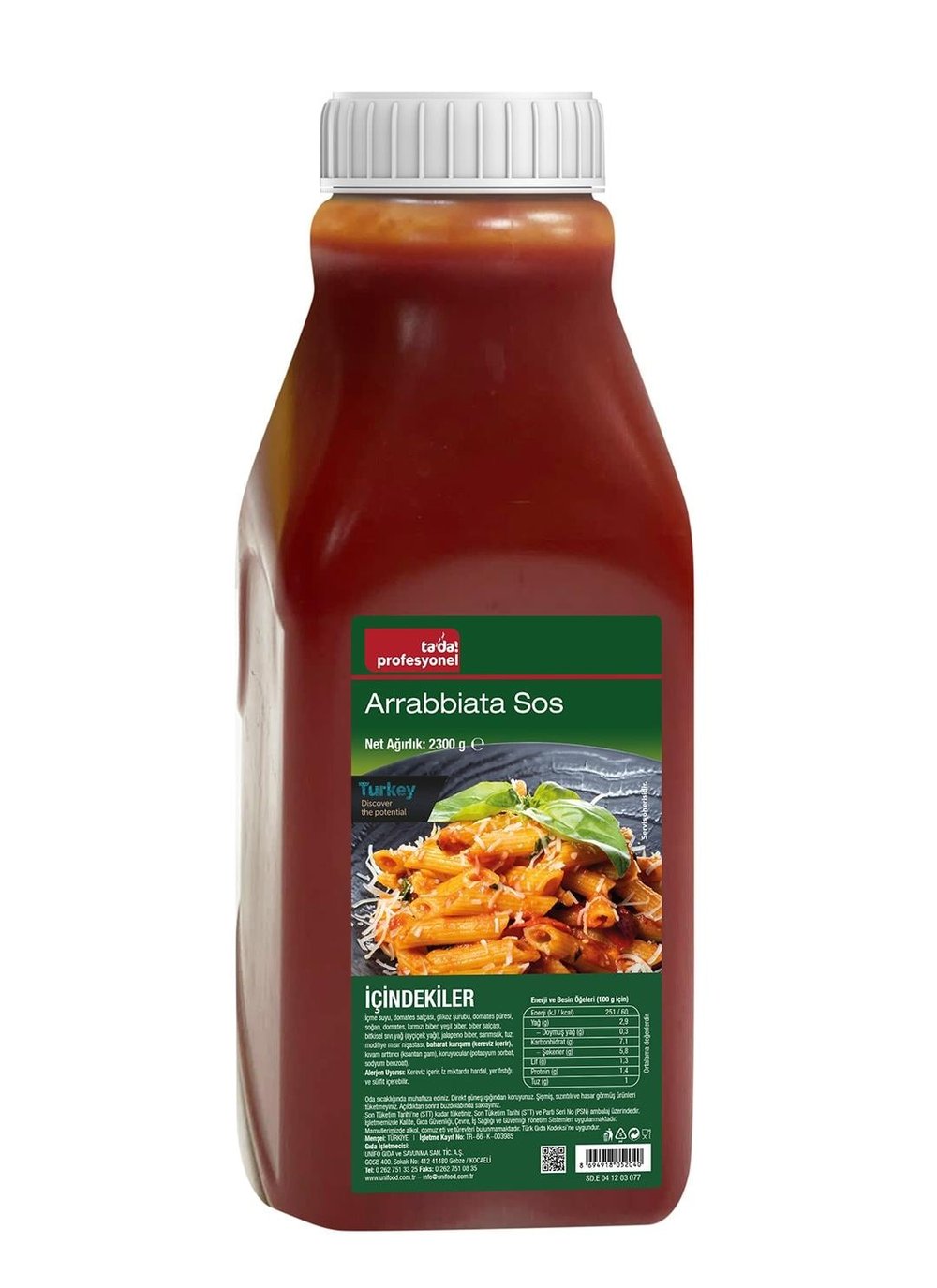 Tada Profesyonel Arrabiata Sos 2,1 kg (41105066)