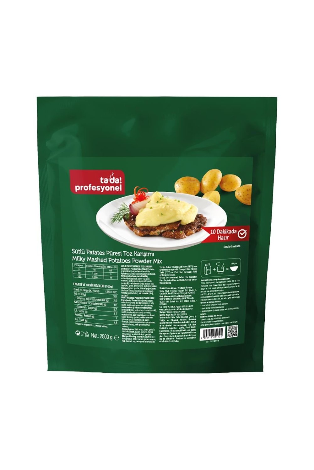 Tada Profesyonel Sade Sütlü Patates Püresi 2,5 kg (31003113)