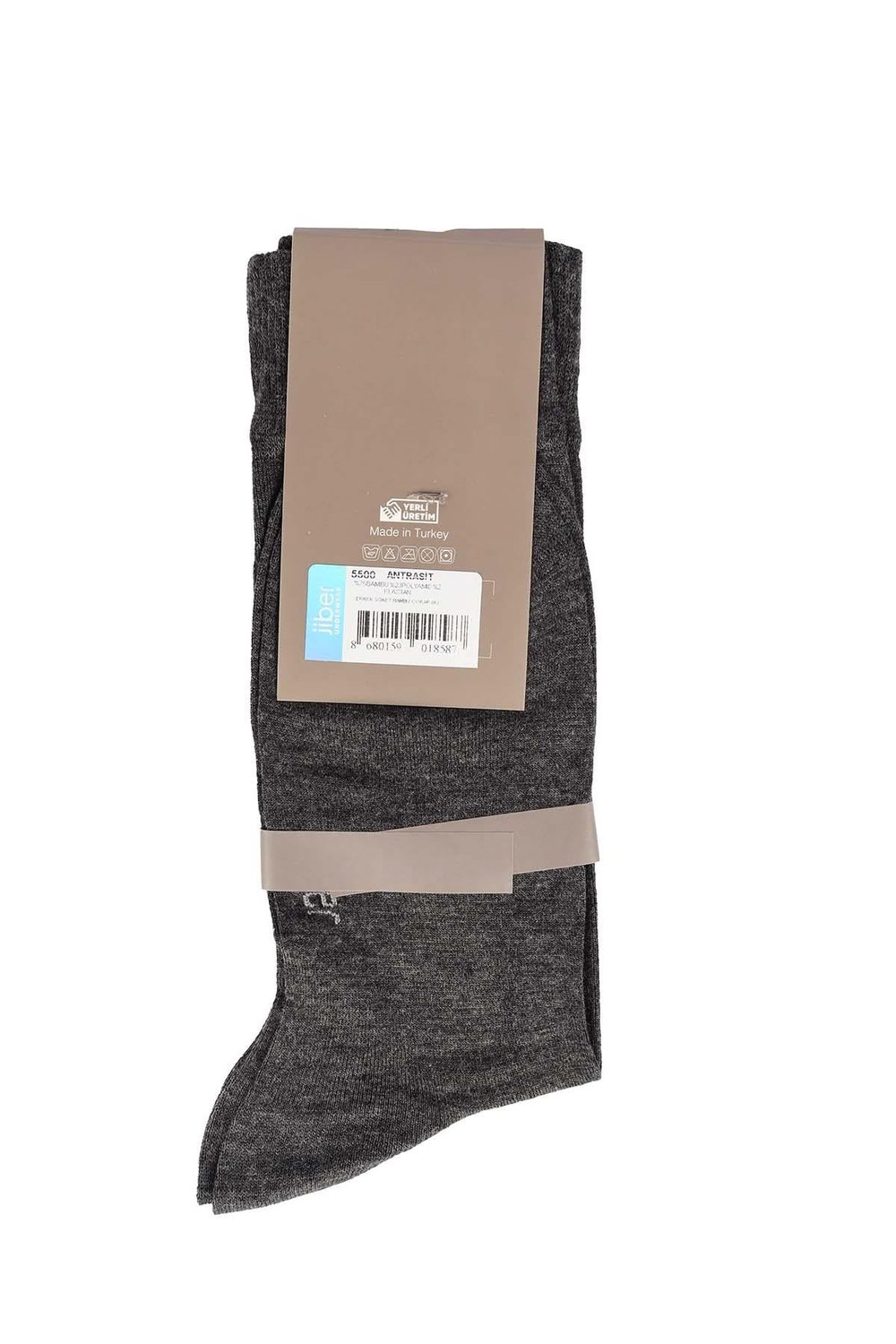 Erkek 6lı Antrasit Bambu Soket Çorap 5500