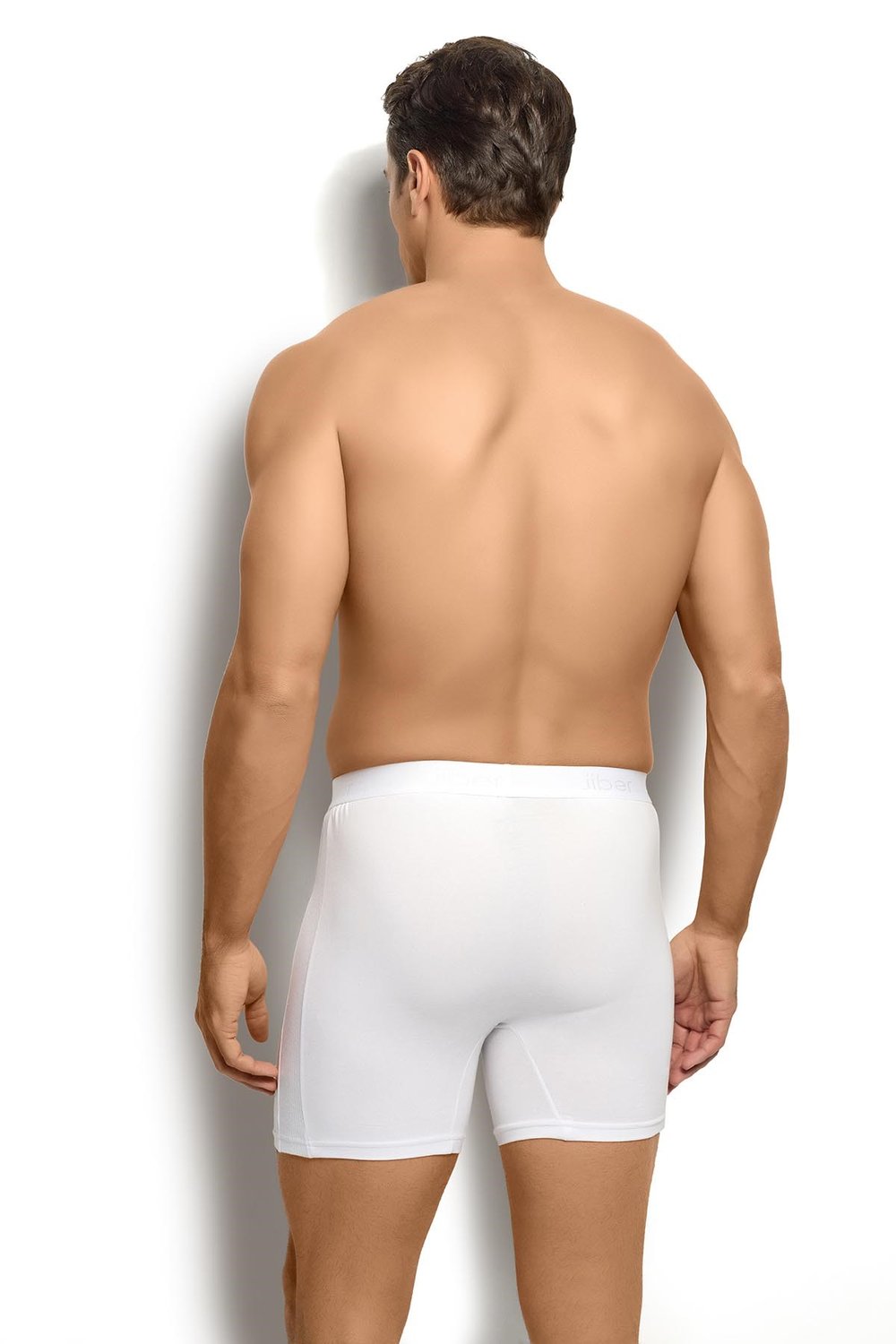 Erkek 6lı Beyaz Pamuklu Likralı Boxer