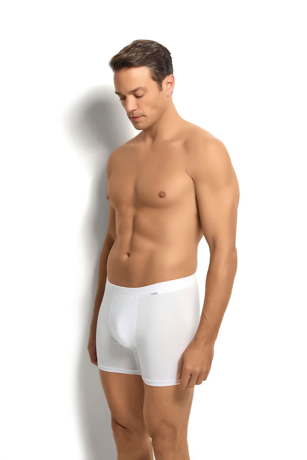 Erkek Beyaz Modal Pamuklu 3lü Boxer 255