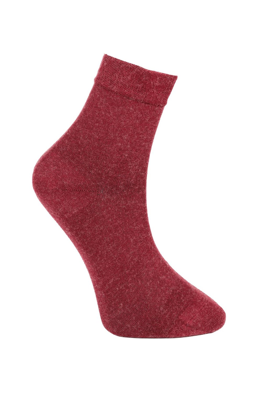 Erkek Bordo Yünlü Bambu Yarım Konç Çorap 5651