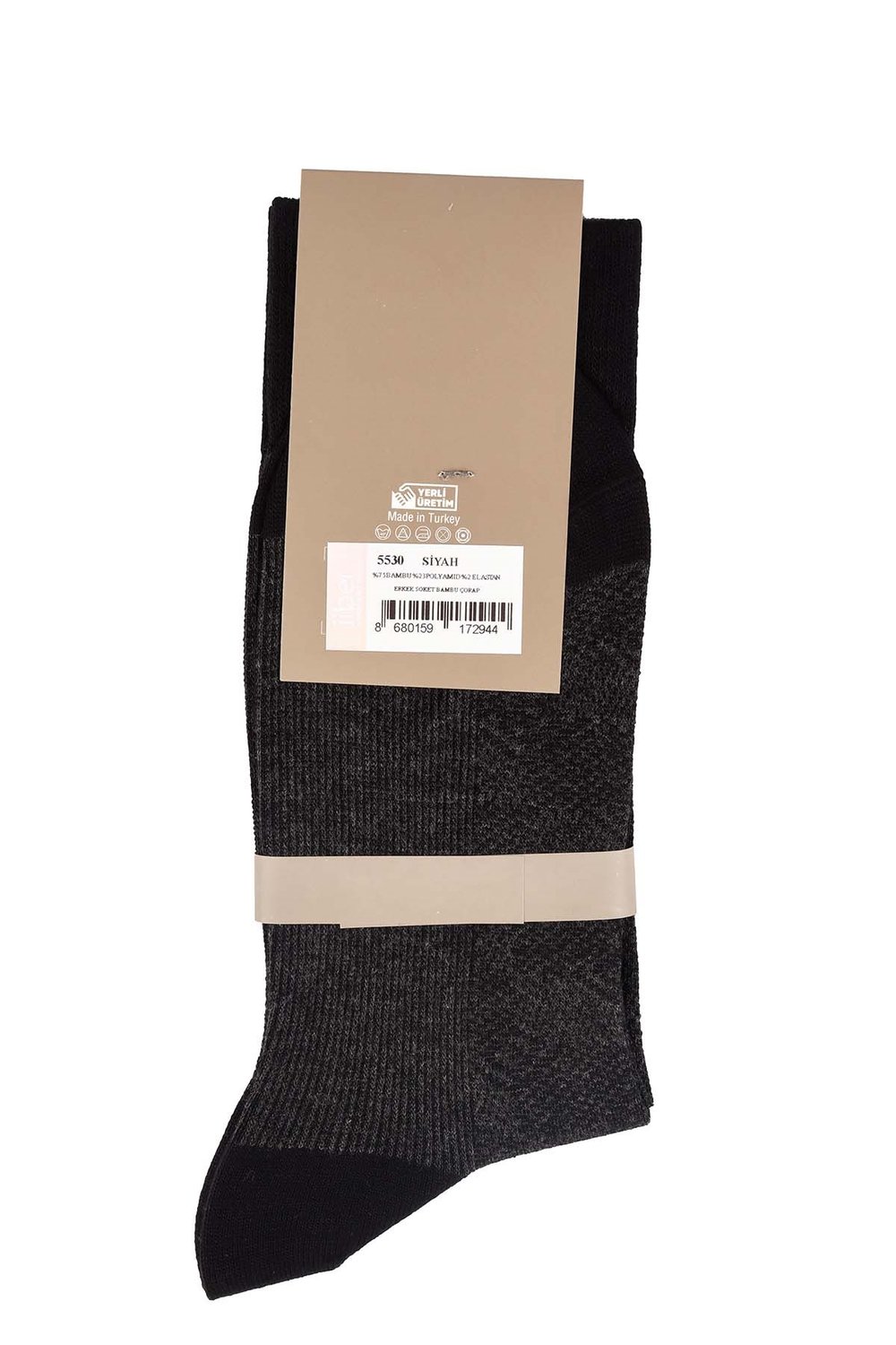 Erkek Soket Bambu Çorap 5530 SİYAH  JBR5530.000001