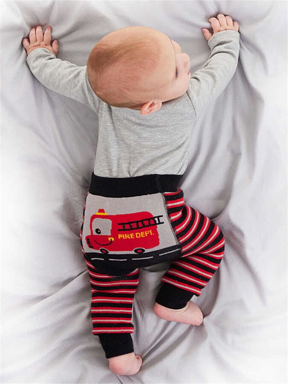 Denokids Erkek Bebek İtfaiye Body Tayt Pantolon Takım Cff-22S1-171