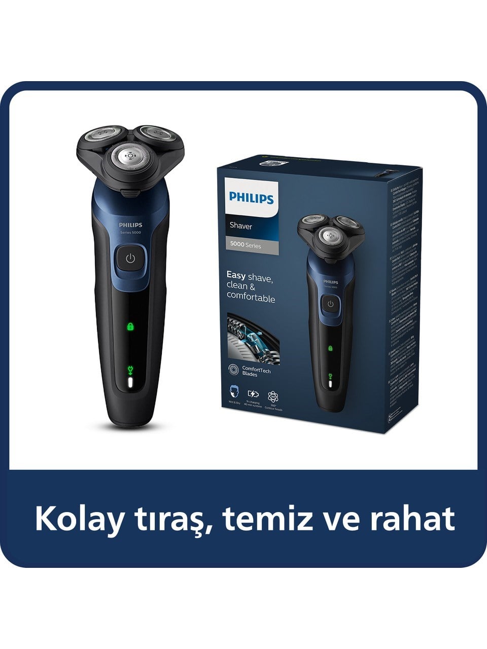 Philips S5445/03 Shaver Series 5000 Islak Kuru Tiras Makinesi
