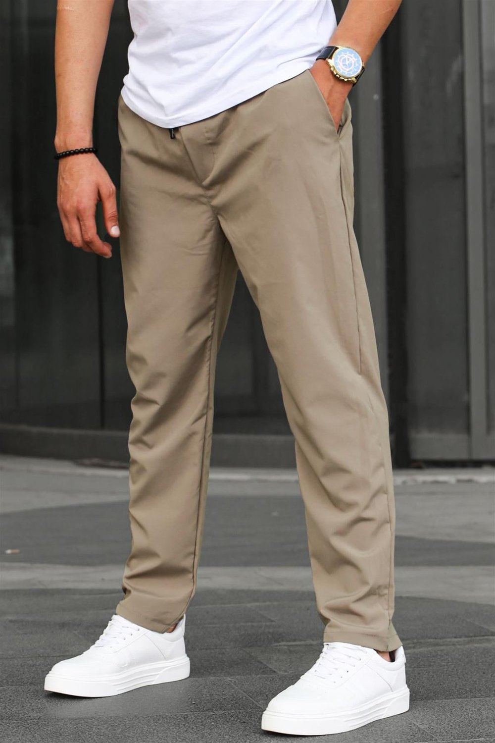 Kumaş Paraşüt Haki Basic Erkek Pantolon 6513