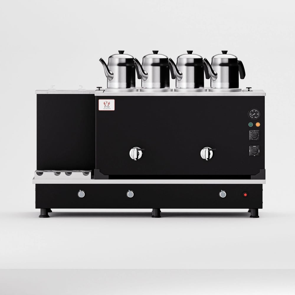 Anka Black Turbo Hibrit Çay Makinesi / Profesyonel Kullanım, Çift Enerji Esnekliği (STFO4)