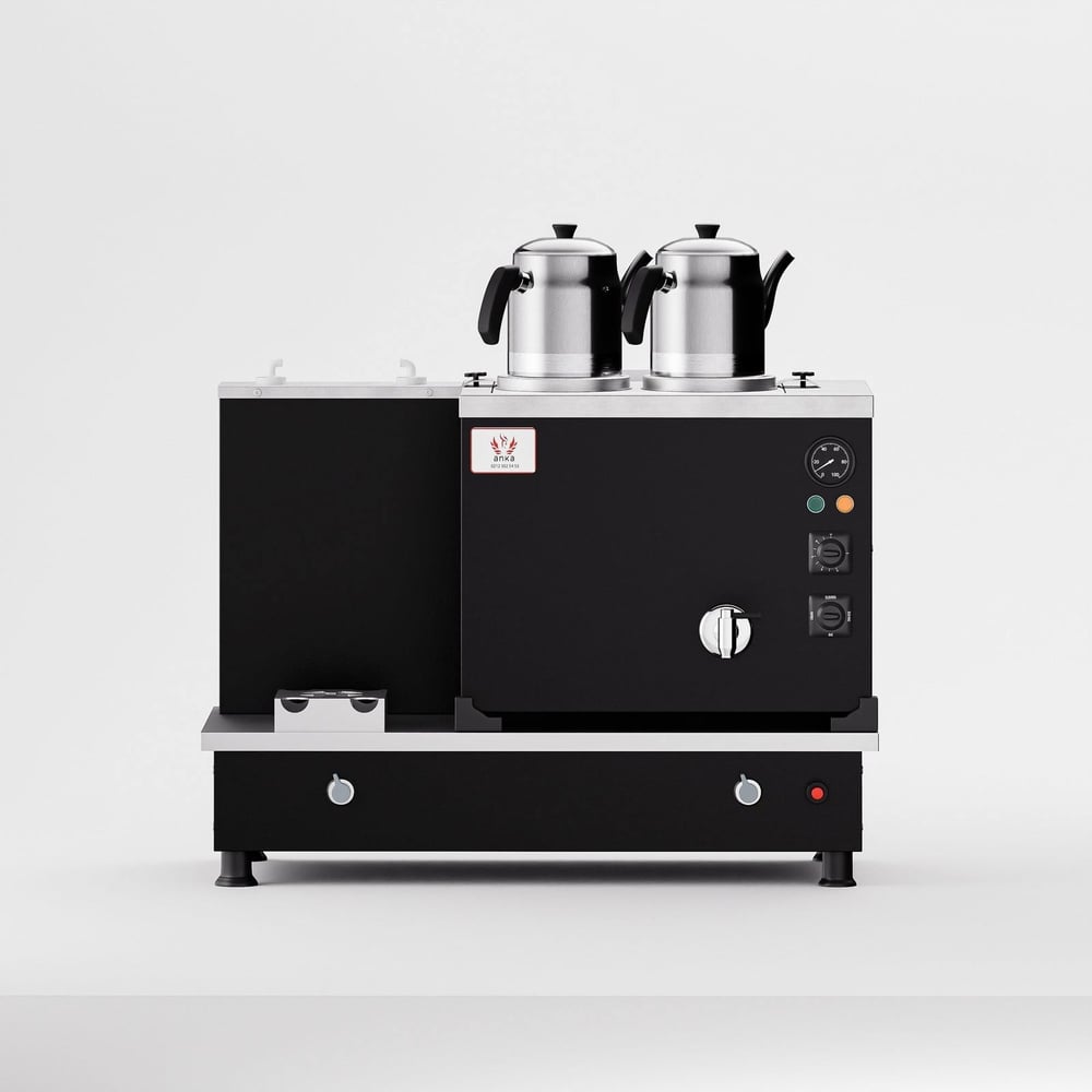 Anka Black Turbo Hibrit Çay Makinesi / Profesyonel Kullanım, Çift Enerji Esnekliği (STFO2)
